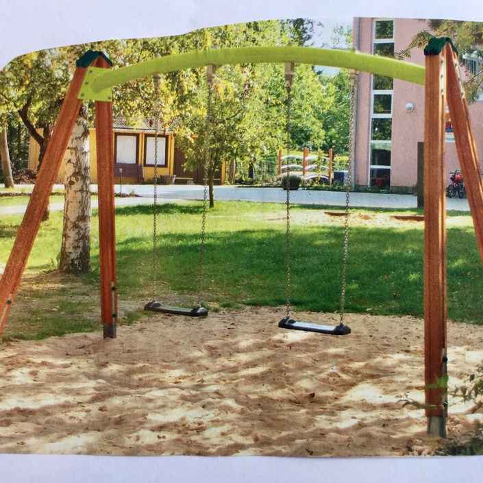 Doppelschaukel für den Kindergartenspielplatz