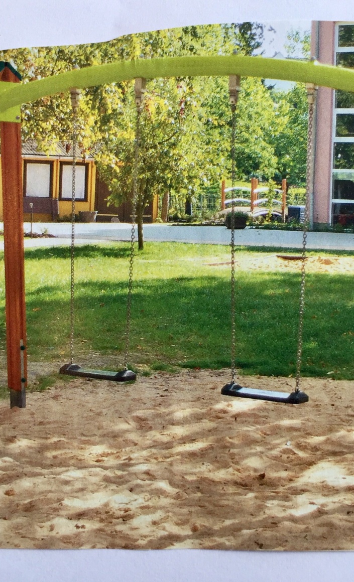 Doppelschaukel für den Kindergartenspielplatz