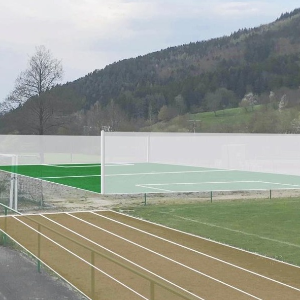 Kunstrasenfeld + Laufbahn