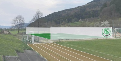 Kunstrasenfeld + Laufbahn