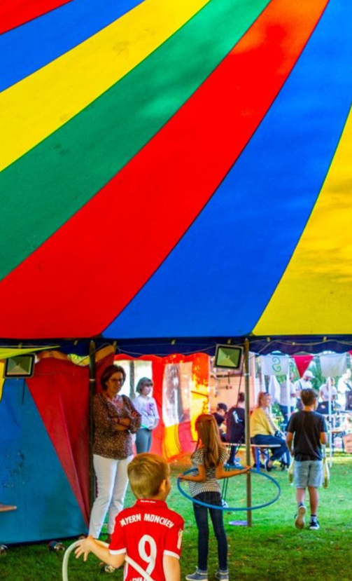Mobile Seiltanzanlage für Kinderzirkus