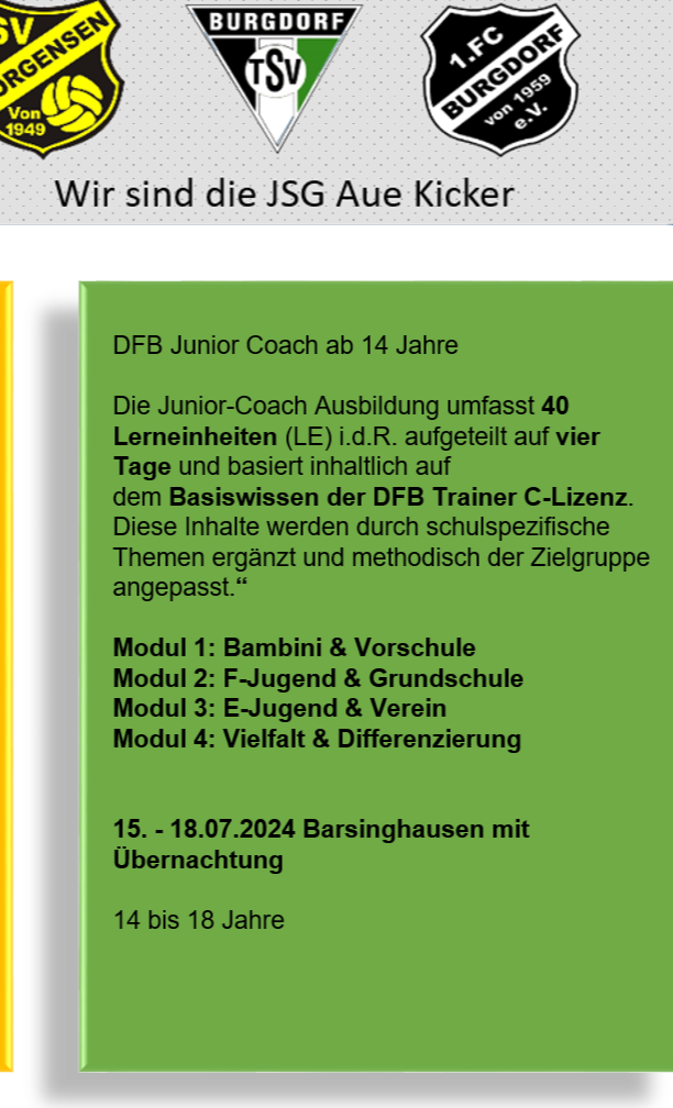 Jungendcoache und Schiris