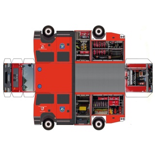 Bastelbogen Feuerwehrautos