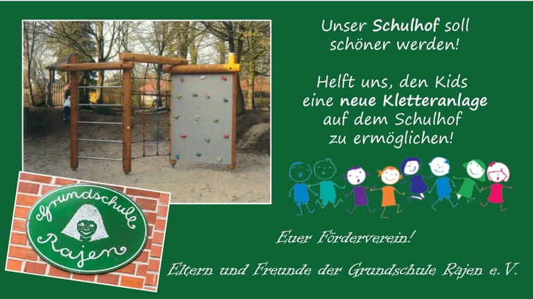 Neues Spielgerüst! Unser Schulhof soll schöner werden!