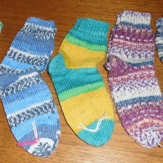 Handgestrickte Wollsocken