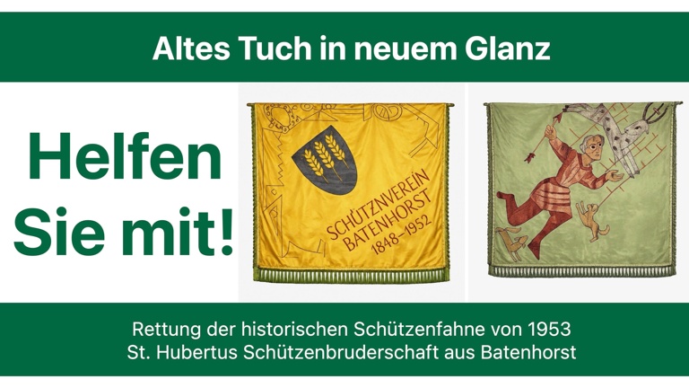 Unser Schmuckstück: Die Batenhorster Schützenfahne von 1953