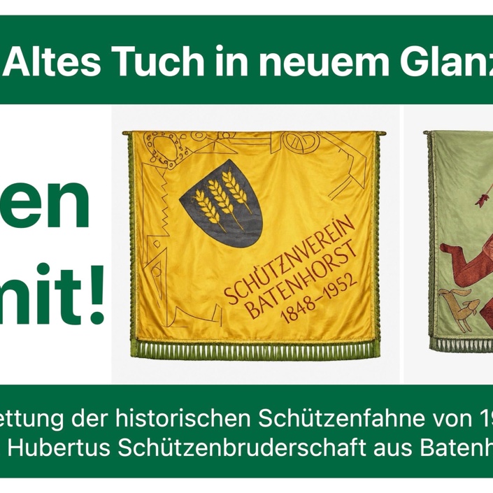 Unser Schmuckstück: Die Batenhorster Schützenfahne von 1953