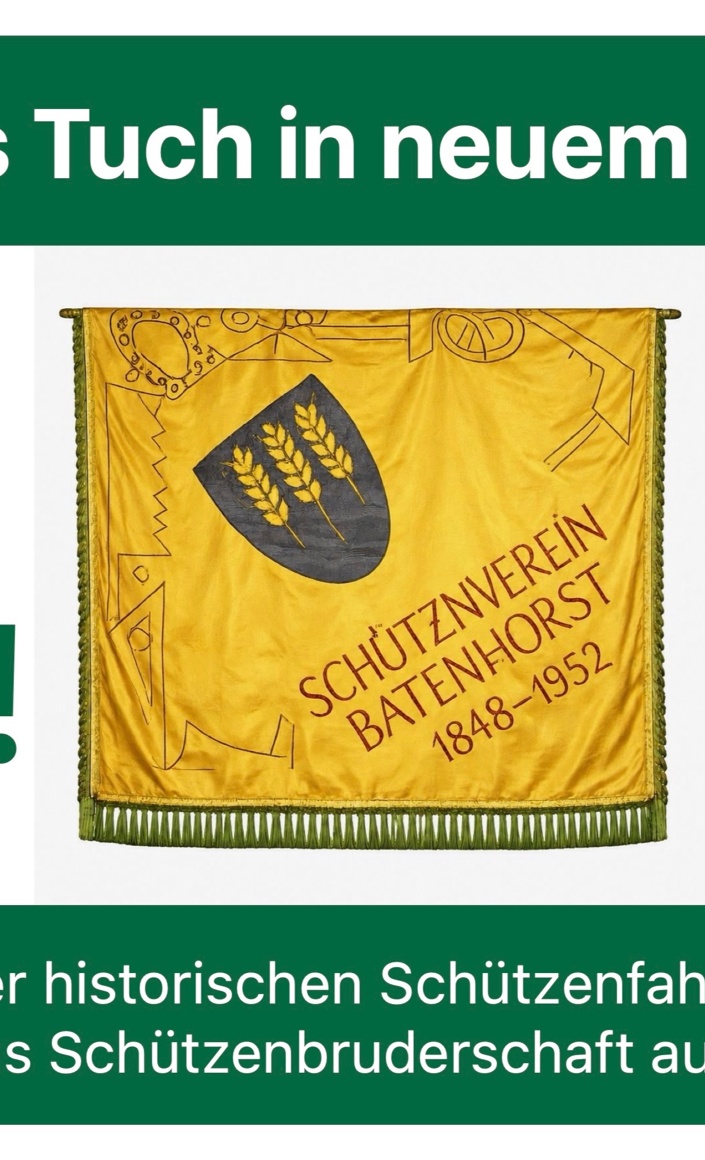 Unser Schmuckstück: Die Batenhorster Schützenfahne von 1953