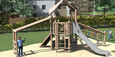 Neue Spielgeräte für den Kinderspielplatz Hofolpe