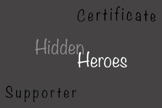 Certificate &quot;Hidden Heroes Supporter&quot;