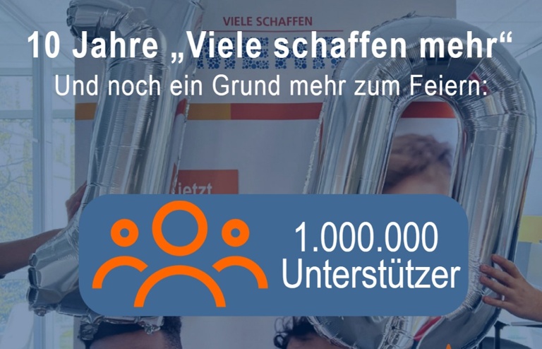 „Viele schaffen mehr“: Eine Million Unterstützerinnen und Unterstützer