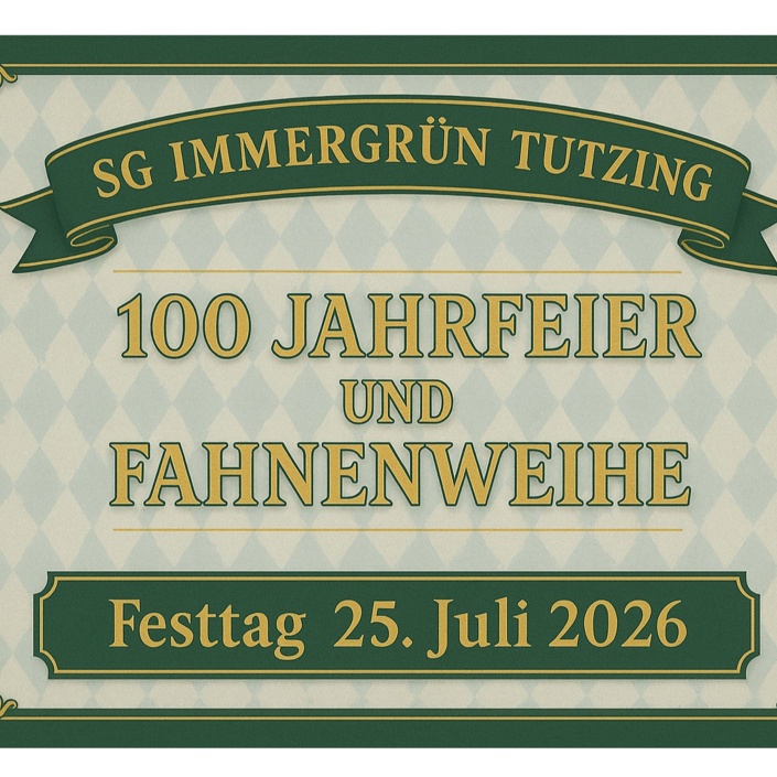 100 jähriges Vereinsjubiläum, Fahnenweihe mit Gottesdienst und Umzug