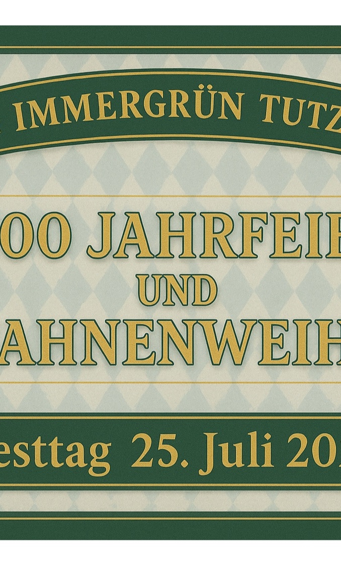 100 jähriges Vereinsjubiläum, Fahnenweihe mit Gottesdienst und Umzug