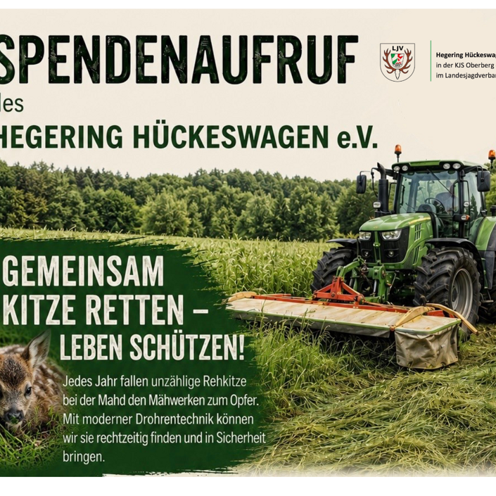 Spendenaufruf der Jägerschaft Hückeswagen für die Drohnen-Kitzrettung