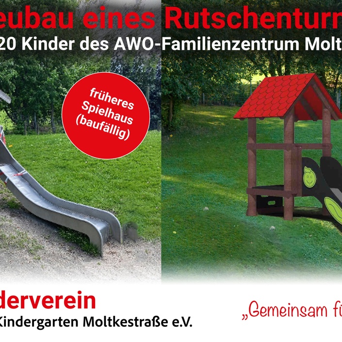 Neubau des Spielturms mit Rutsche in der AWO-Kita Moltkestraße in WAT