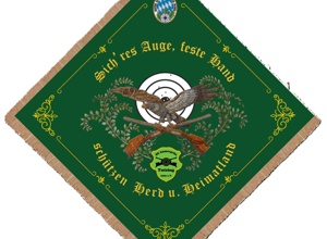 100 jähriges Vereinsjubiläum, Fahnenweihe mit Gottesdienst und Umzug