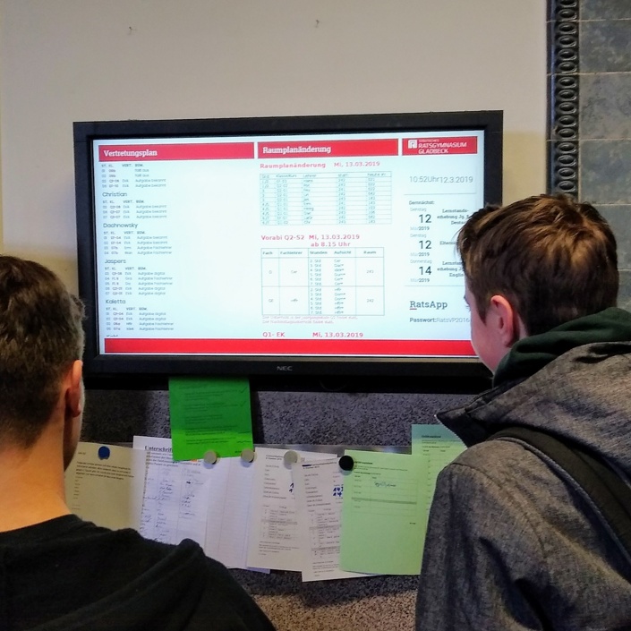 Informationsdisplay für das Ratsgymnasium