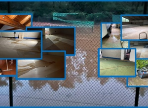Wasserschäden am Hallenboden beheben