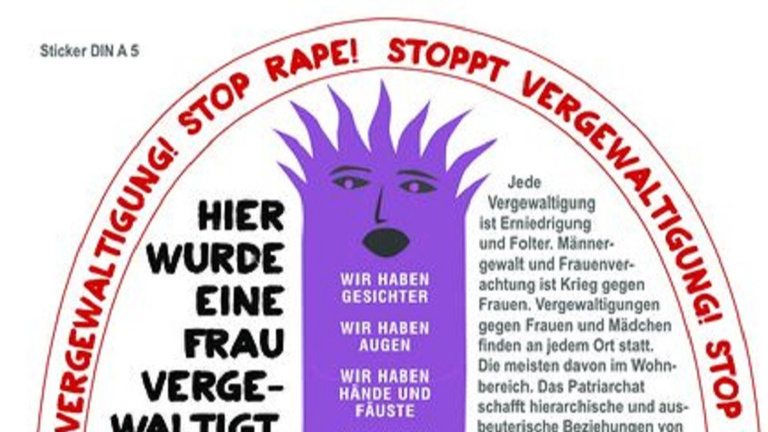 Sticker „Stoppt Vergewaltigung&amp;quot;