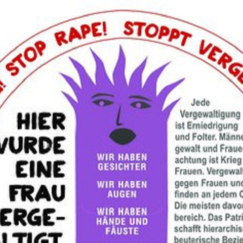 Sticker „Stoppt Vergewaltigung"