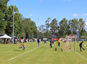 Rasentraktor für Pflege der Sportanlage