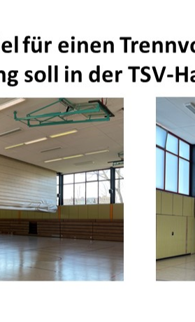 Trennvorhang in der Sporthalle des TSV Pfungstadt