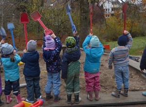 Neuer Baustellen/Matschbereich für unseren Kita-Garten
