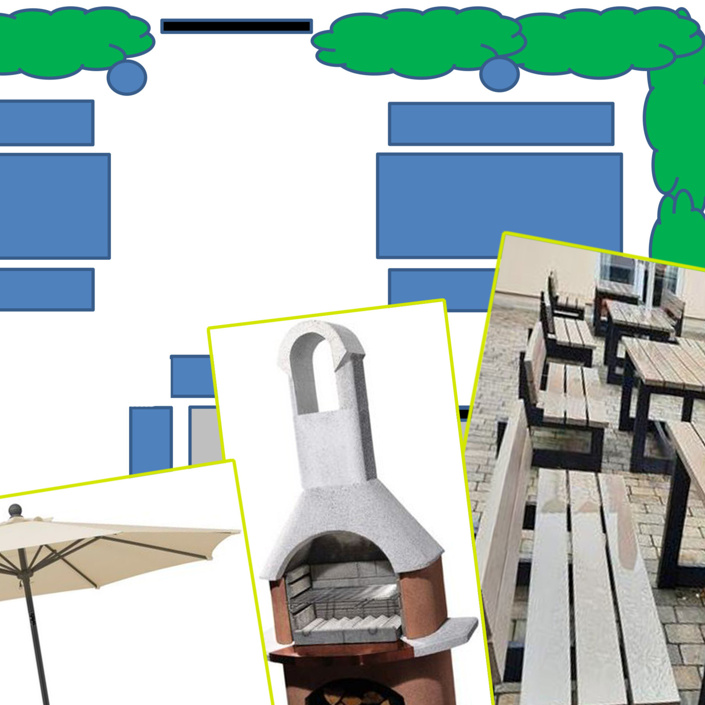 Ausstattung der Terrasse am Feuerwehrhaus
