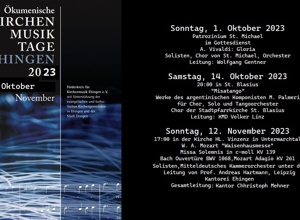 Unterstützung der ökum. Kirchenmusiktage Ehingen