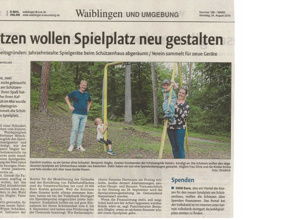 Erneuerung Waldspielplatz am Schützenhaus Stetten