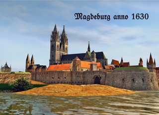 Historische Postkarte "Magdeburg anno 1630"