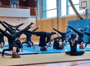 Bodenturnmatte und Trapez für das Kinderturnen und die Kinderakrobatik