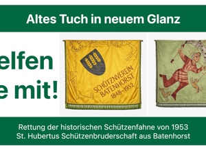 Unser Schmuckstück: Die Batenhorster Schützenfahne von 1953