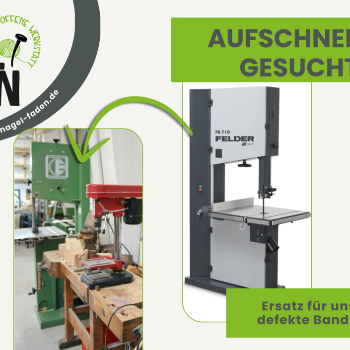 Aufschneider gesucht! - Neue Bandsäge für die Holzwerkstatt