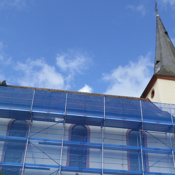 Renovierung Turm evangelische Kirche Daudenzell