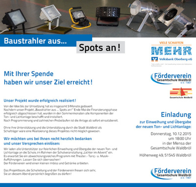 Baustrahler aus ... SPOTS an !!!!