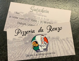 Gutschein Pizzeria da Renzo