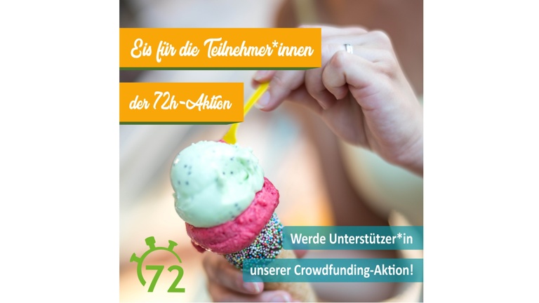 Ein Eis für die Teilnehmenden der 72-Stunden-Aktion