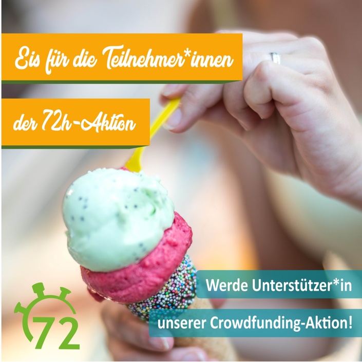 Ein Eis für die Teilnehmenden der 72-Stunden-Aktion