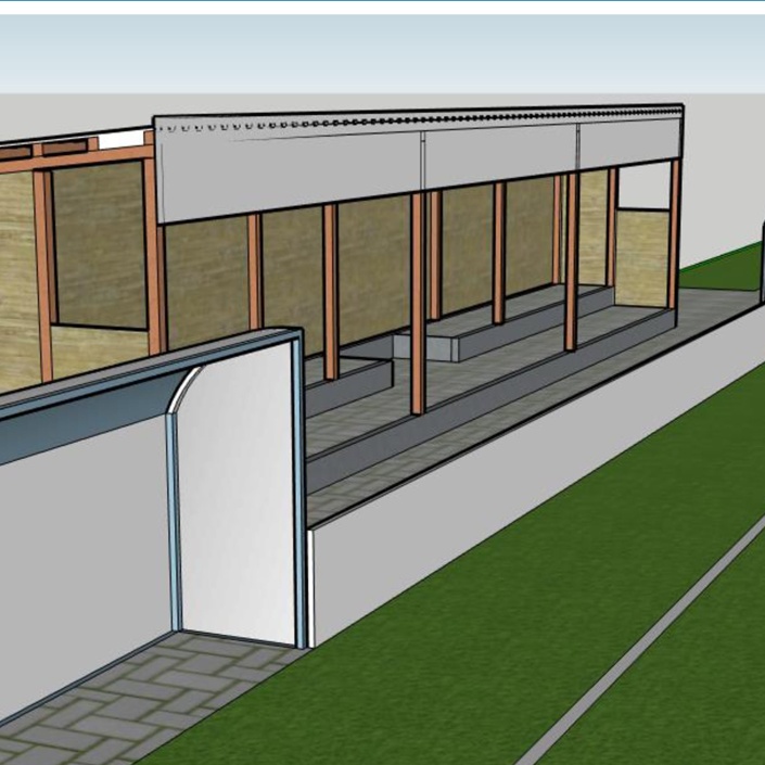 Bau Tribüne und Pflasterweg 2020