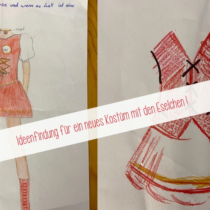 Neue Kostüme für das Kindertanzcorps "Rot-Weiße Eselchen"