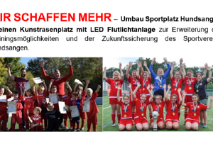 Umbau Sportplatz Hundsangen in einen Kunstrasenplatz mit LED Flutlichtanlag