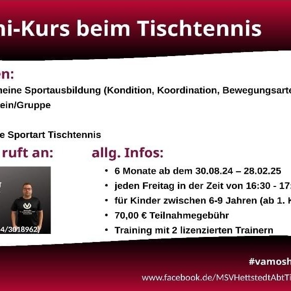 Bambini-Kurs Tischtennis