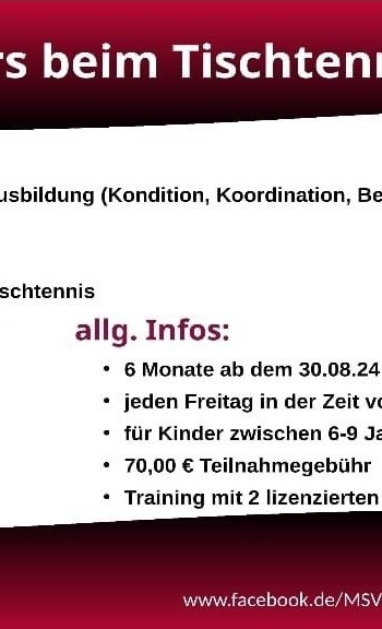 Bambini-Kurs Tischtennis