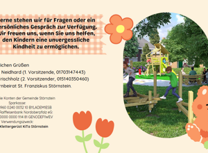 Ein neues Klettergerüst für die KiTa St. Franziskus Störnstein