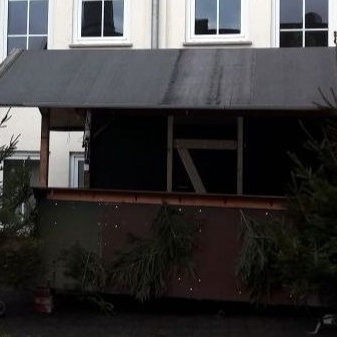 Holzstand wird mobil