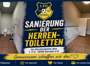 Neue Herren-Toiletten für unser Vereinsheim – Gemeinsam für den 1. F.C