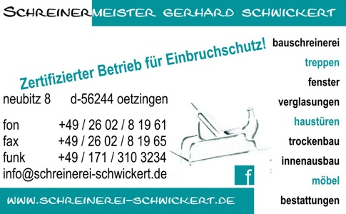 Partnerbild - Schreinermeister Gerhard Schwickert