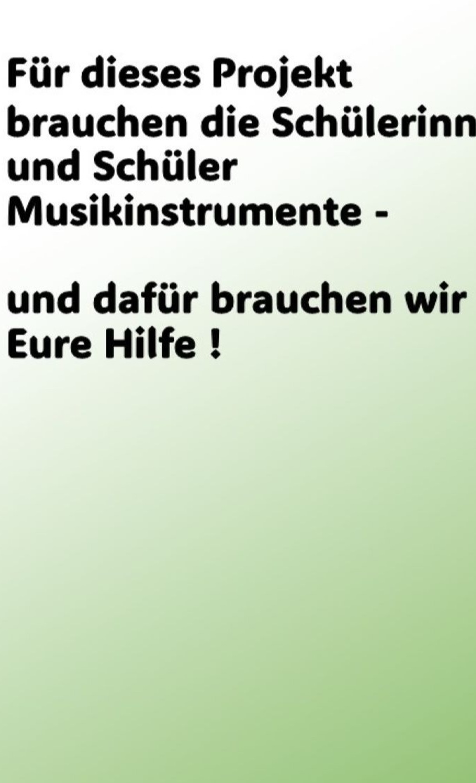 Instrumente für das Projekt "Musik beflügelt"