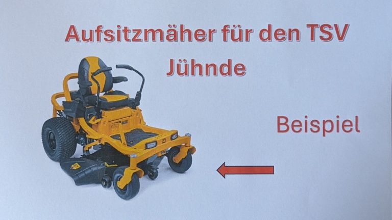 Aufsitzmäher für Sportplatz Jühnde